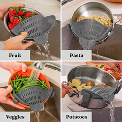 Adjustable Silicone Clip On Strainer for Pots and Bowls