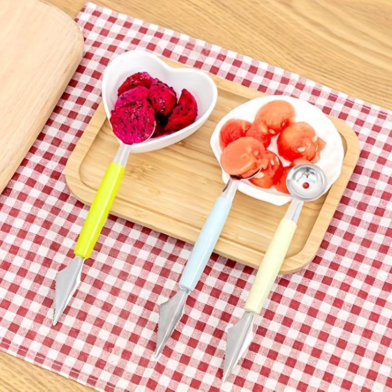 3pcs Fruit Scoop Stainless Steel Fruit Ball Digger Watermelon Spoon