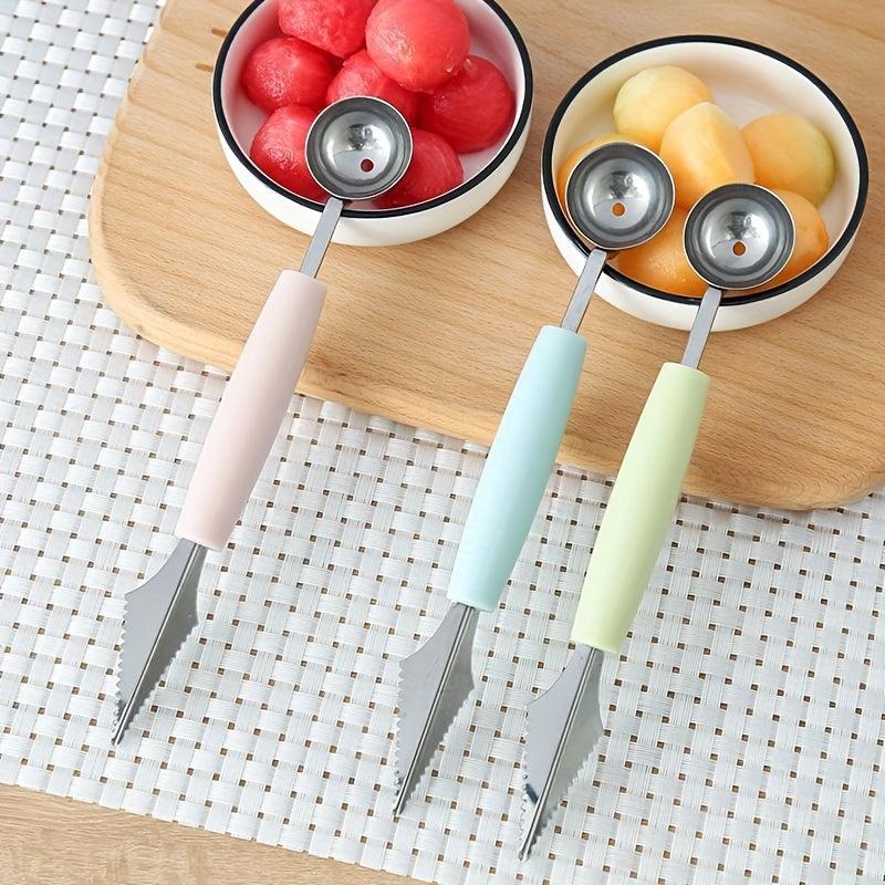 3pcs Fruit Scoop Stainless Steel Fruit Ball Digger Watermelon Spoon