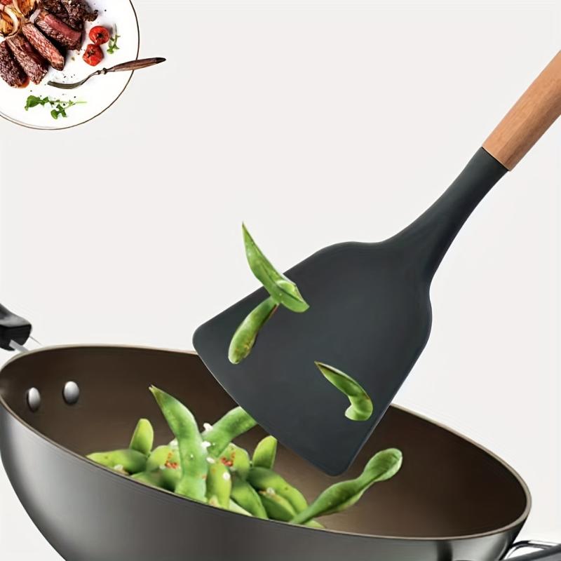 Silicone Spatula w/ Wooden Handle Heat Resistant Cooking Tool