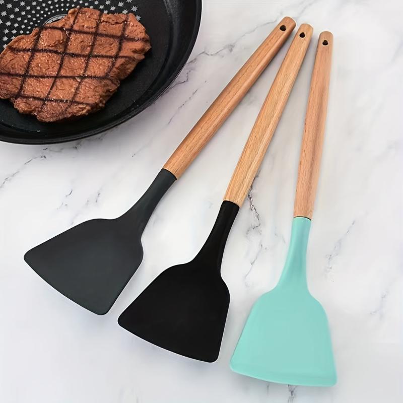 Silicone Spatula w/ Wooden Handle Heat Resistant Cooking Tool
