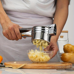 Stainless Steel Potato Masher Ricer Non Slip Handle Easy Manual Mashing