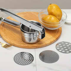 Stainless Steel Potato Masher Ricer Non Slip Handle Easy Manual Mashing