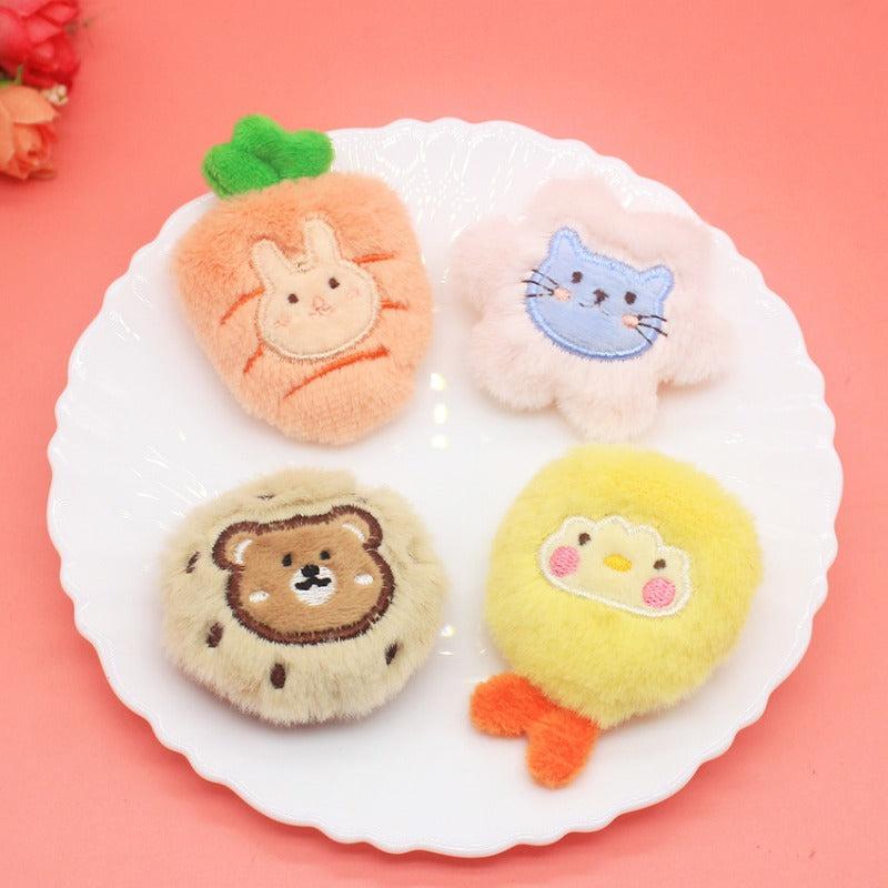 1pc Cartoon Plush Animal Fridge Magnets Whiteboard Sticker Decor