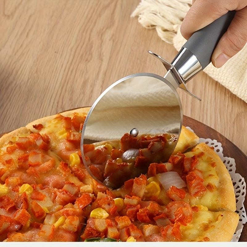 2pcs Pizza Wheel Cutter & Serving Shovel Stainless Steel Pizza Roller Cutter