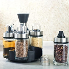 6pcs Vinegar And Pepper Bottles With Holder Set