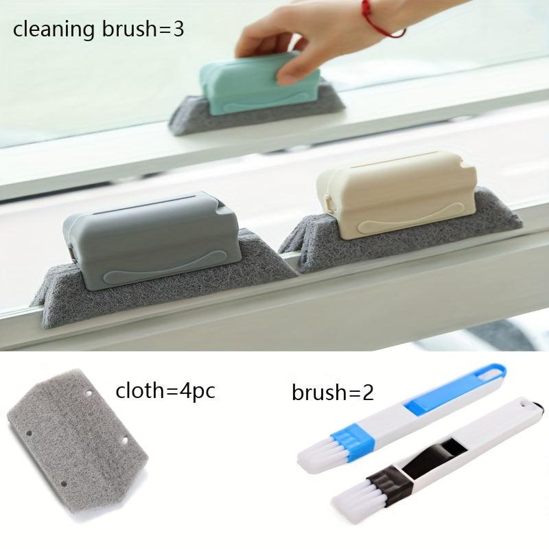 9-Piece Cleaning Brush Set for Fruits, Vegetables, Windows & Doors