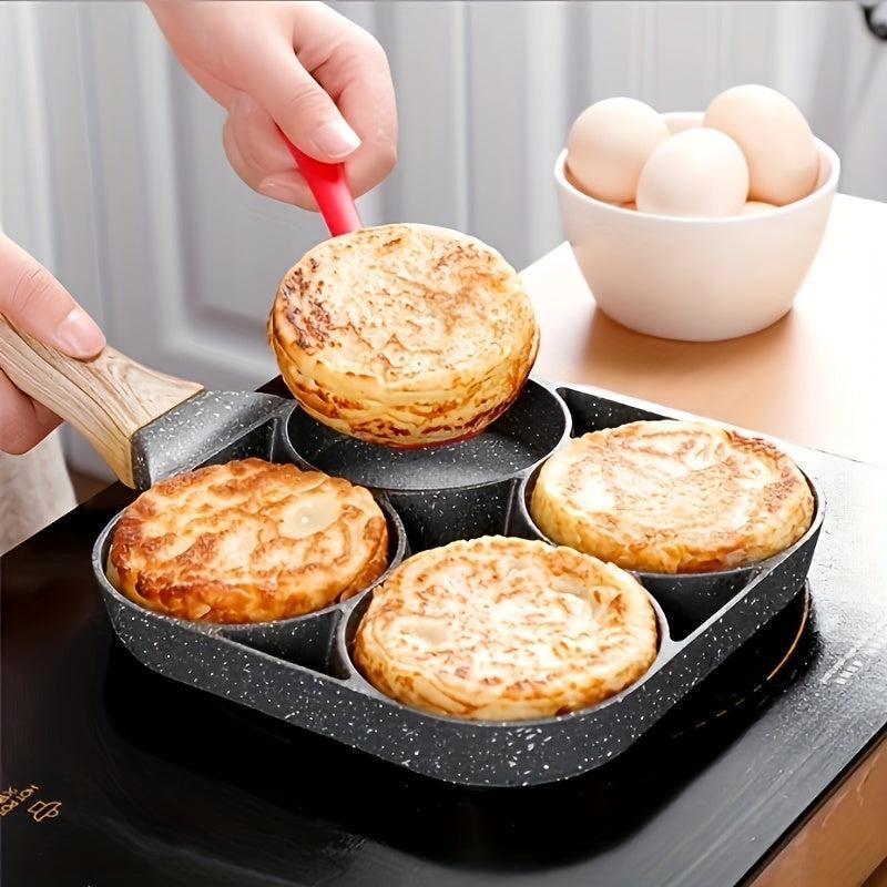 1pc 3 Compartment Frying Pan Non Stick Omelet Pan