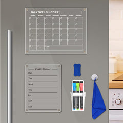 Dry Erase Fridge Magnetic Calendar with 3 Marker Pens