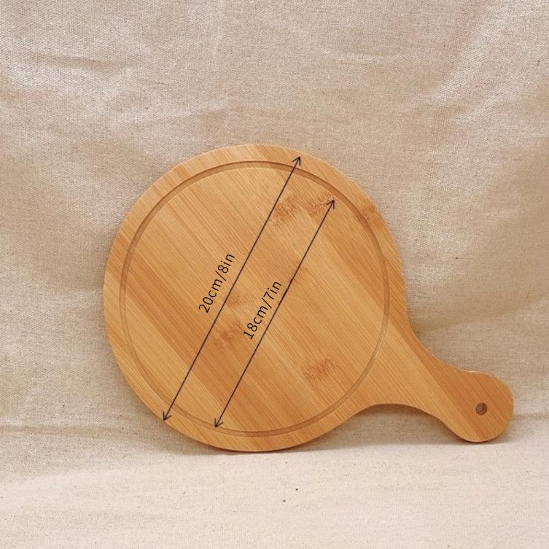 Bamboo Cutting Board Round Pizza Board Butcher Block Pizza Peel Paddle