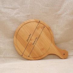 Bamboo Cutting Board Round Pizza Board Butcher Block Pizza Peel Paddle