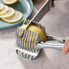 Tomato Lemon Slicer Holder Round Fruit Tongs Egg Slicer Kitchen Tool