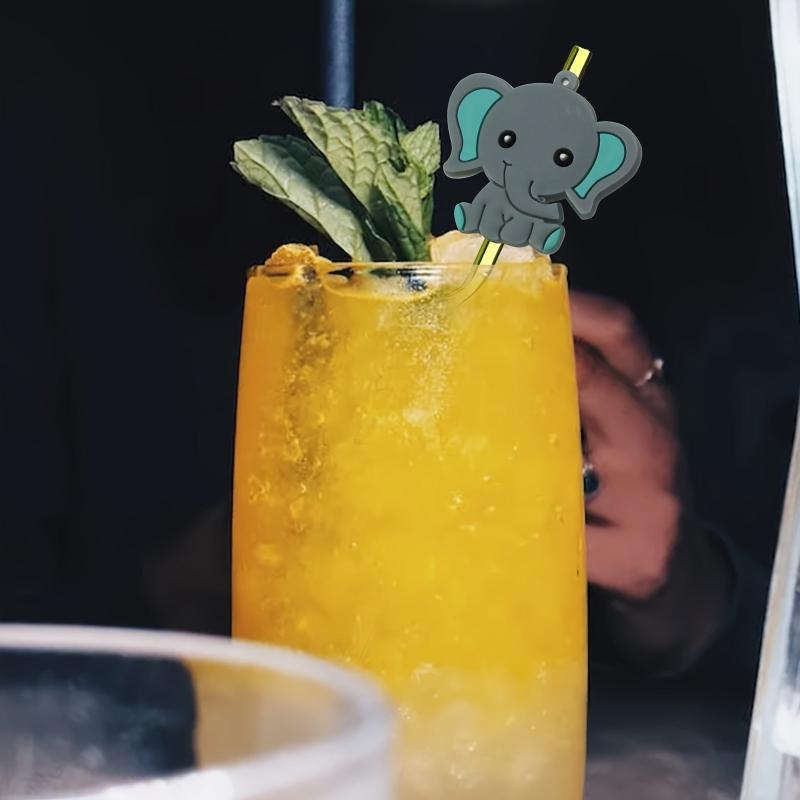 6pcs Animal Theme Reusable Straws for Family Gatherings