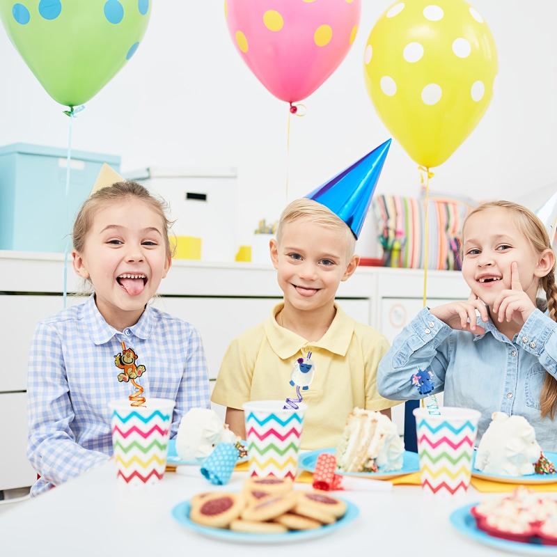 6pcs Animal Theme Reusable Straws for Family Gatherings