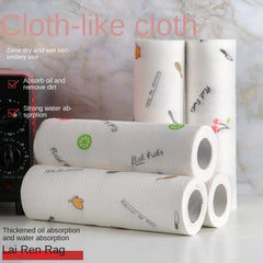50pcs Lazy Printed Rag Fruit Pattern Cleaning Cloths