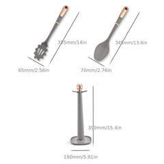 6pcs Silicone Utensil Set Safety Cooking Tools Non Stick Kitchen Modern Cookware