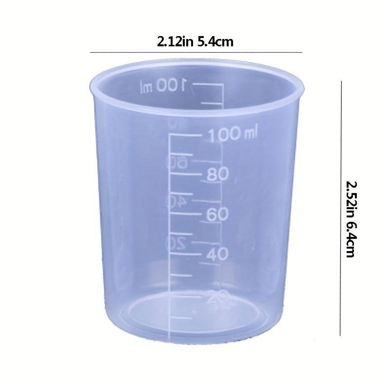 5pcs Polyethylene Measuring Cup Household Water Baking Milk Cup Transparent