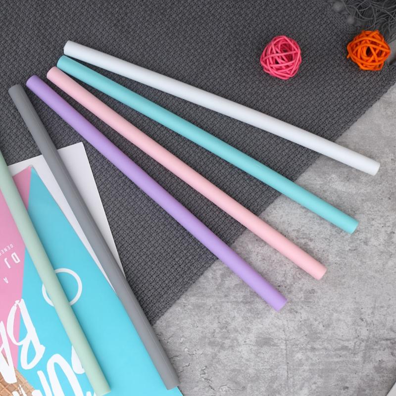 1pc Silicone Drinking Straw Large Straight Reusable Random