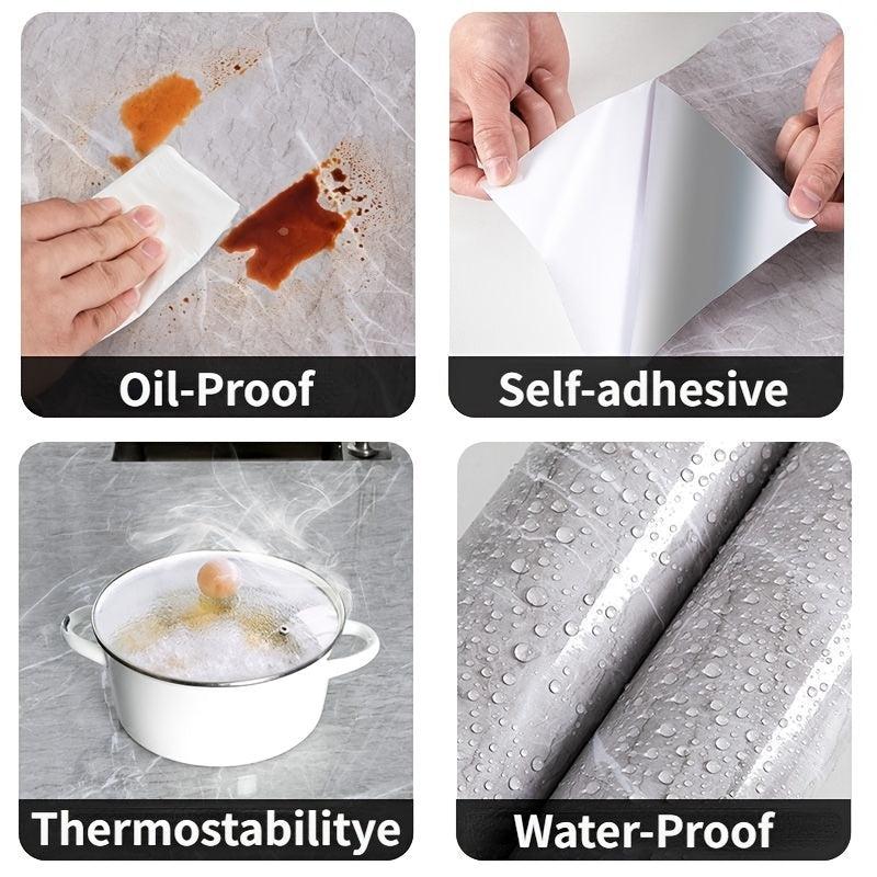 Kitchen Backsplash Stickers Self Adhesive Aluminum Foil Waterproof Wallpaper