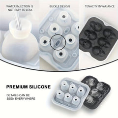 Skull Ice Cube Mold Silicone Tray for Halloween Whiskey Candy Chocolate