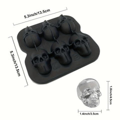 Skull Ice Cube Mold Silicone Tray for Halloween Whiskey Candy Chocolate