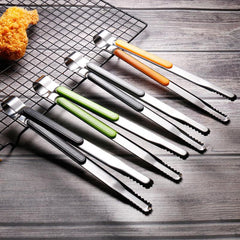 1pc Stainless Steel BBQ Tongs Food Kitchen Utensils