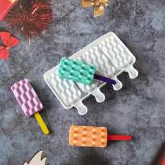 4 Floor Tiles Ice Cream Mold Silicone Popsicle Ice Cream Cake Mold