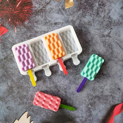 4 Floor Tiles Ice Cream Mold Silicone Popsicle Ice Cream Cake Mold