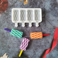 4 Floor Tiles Ice Cream Mold Silicone Popsicle Ice Cream Cake Mold