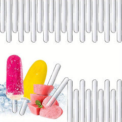 Acrylic Popsicle Stick Reusable Cake Ice Cream Sticks 4.3 Inches