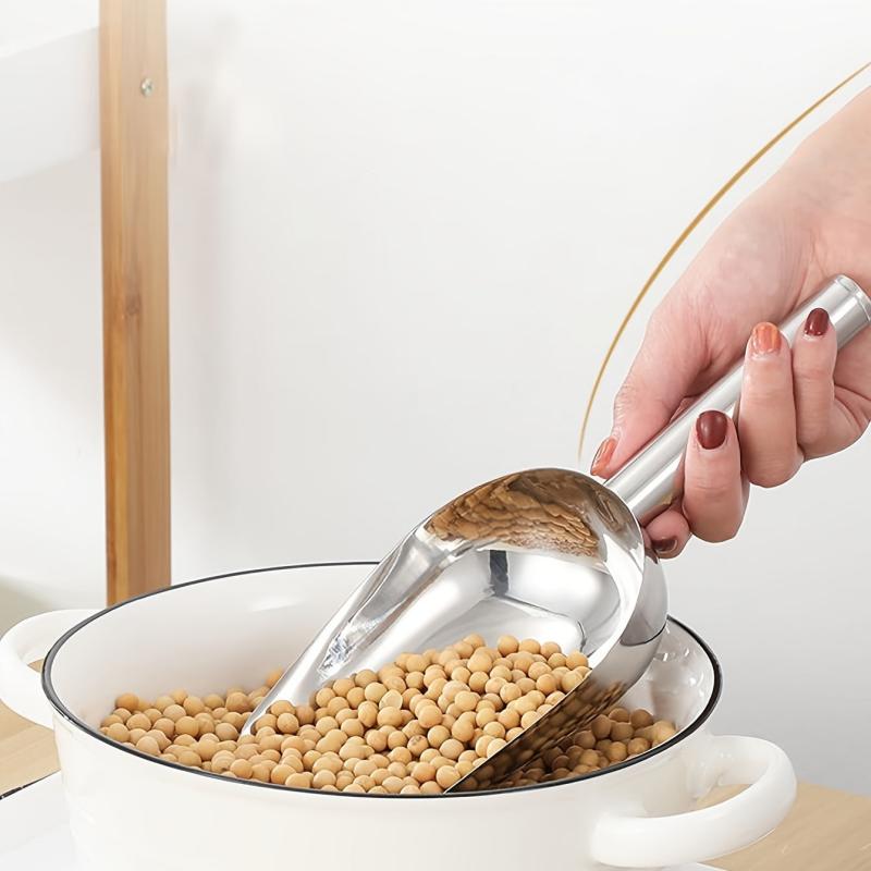 Stainless Steel Kitchen Ice Scooper for Bar Party Wedding Pet Dog Food