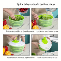 Efficient Veggie Washing and Drying Spinner for Salads and Produce