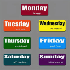 7PCS Letter Magnets Fridge Stickers Mon-Sun Daily Magnetic Sticker Home Decor