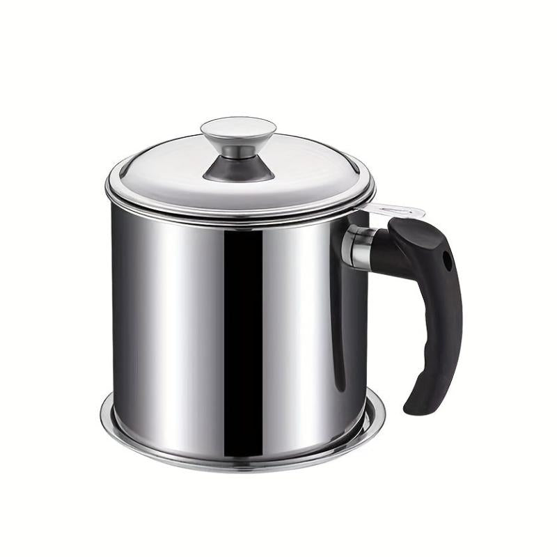 Large Capacity Stainless Steel Filter Pot with Lid and Filter Net