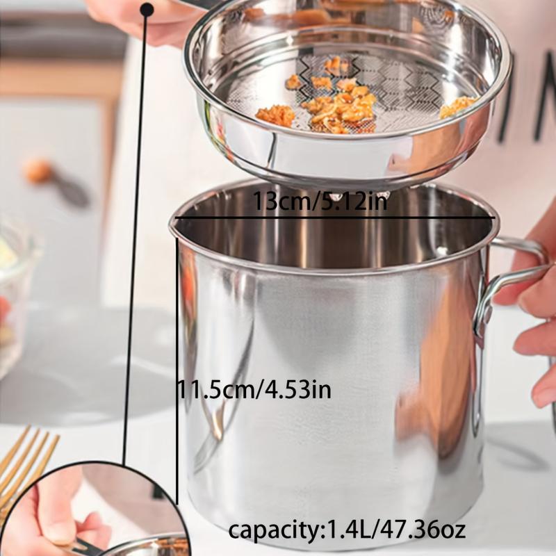 Large Capacity Stainless Steel Filter Pot with Lid and Filter Net