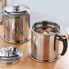 Large Capacity Stainless Steel Filter Pot with Lid and Filter Net