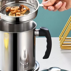 Large Capacity Stainless Steel Filter Pot with Lid and Filter Net