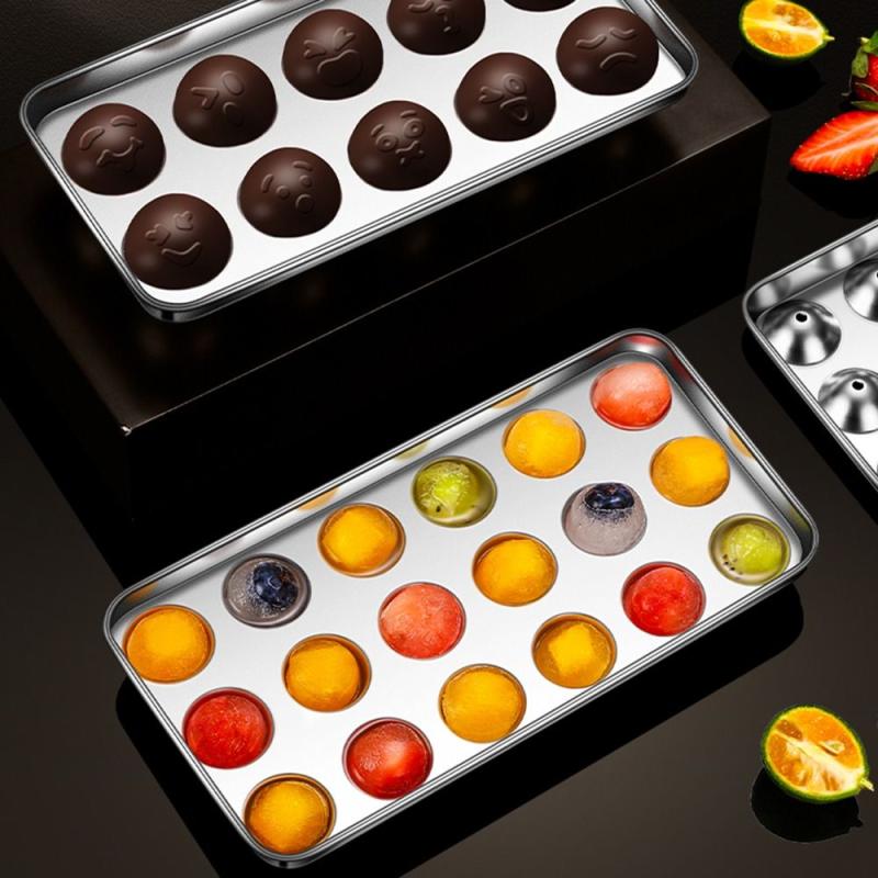Stainless Steel Ice Cube Mold 3D Round Balls Ice Molds DIY Ice Cube Tray