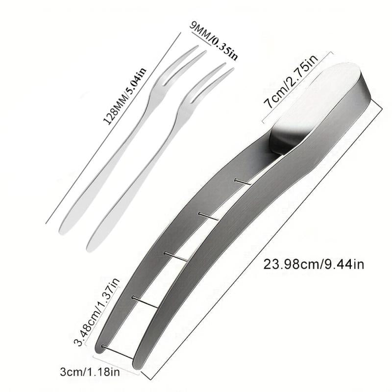 3pcs Watermelon Slicer Stainless Steel Cutter Divider Reusable with 2 Forks