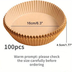 50-100 Disposable Air Fryer Liners 16.0cm Paper Basket Bowls Baking Trays