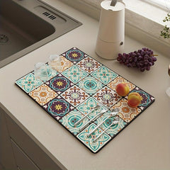 1pc Dish Drying Pad Bathroom Kitchen Drain Mat Diatom Mud Faucet Absorbent Mat