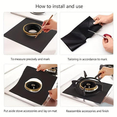 8pcs Gas Stove Mat Heated Resistant Gas Top Liner