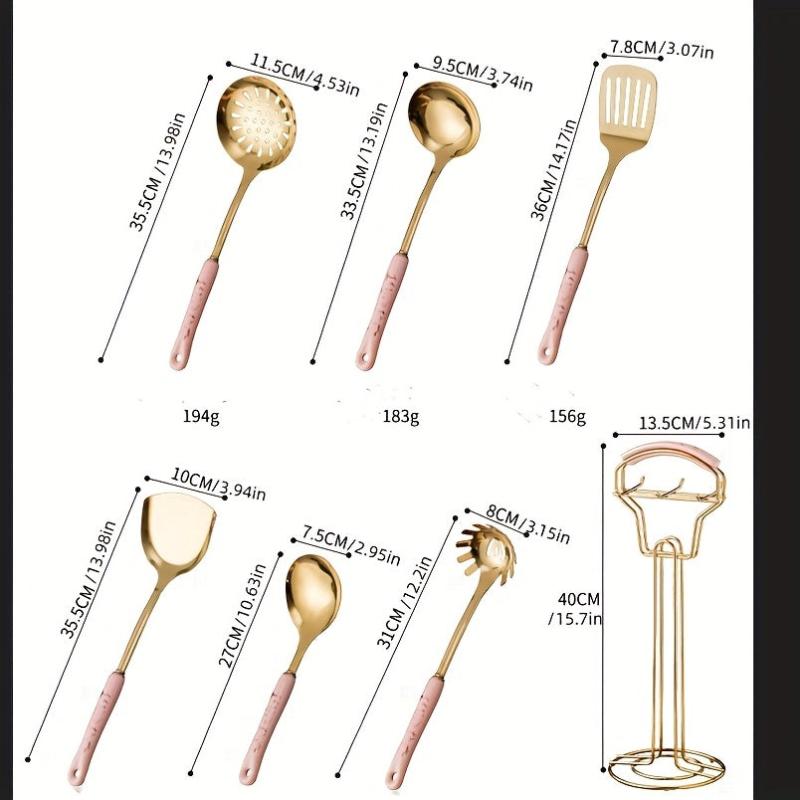 7pcs Kitchen Utensils Set Nordic Light Cooking Shovel Spoon Ceramic Handle