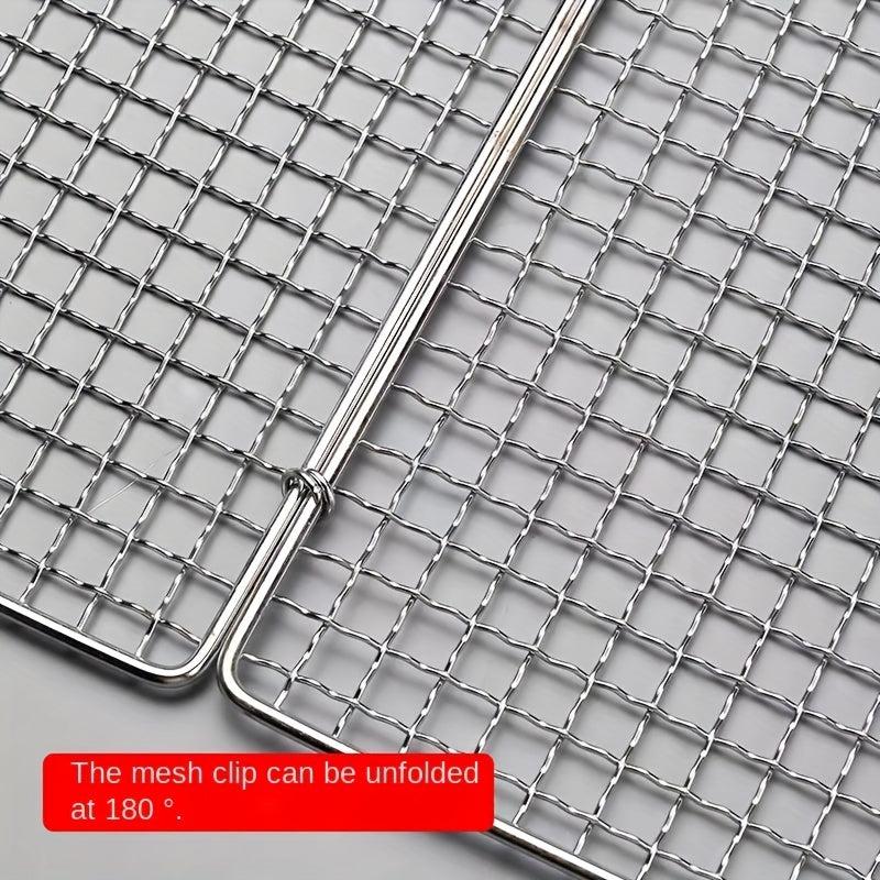 Stainless Steel Fish Grilling Basket w/ Handle for BBQ