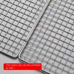 Stainless Steel Fish Grilling Basket w/ Handle for BBQ