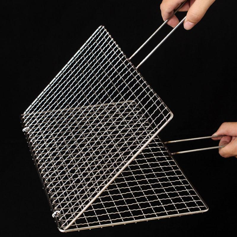 Stainless Steel Fish Grilling Basket w/ Handle for BBQ
