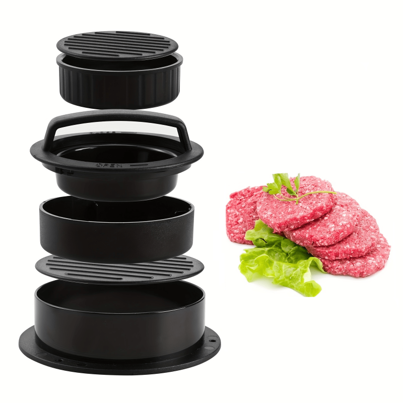 3 in 1 Burger Press Aluminum Patty Maker Non Stick BBQ Kitchen Meat Press