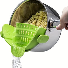 Adjustable Silicone Pot Strainer and Pasta Strainer - Easy to Use and Clean