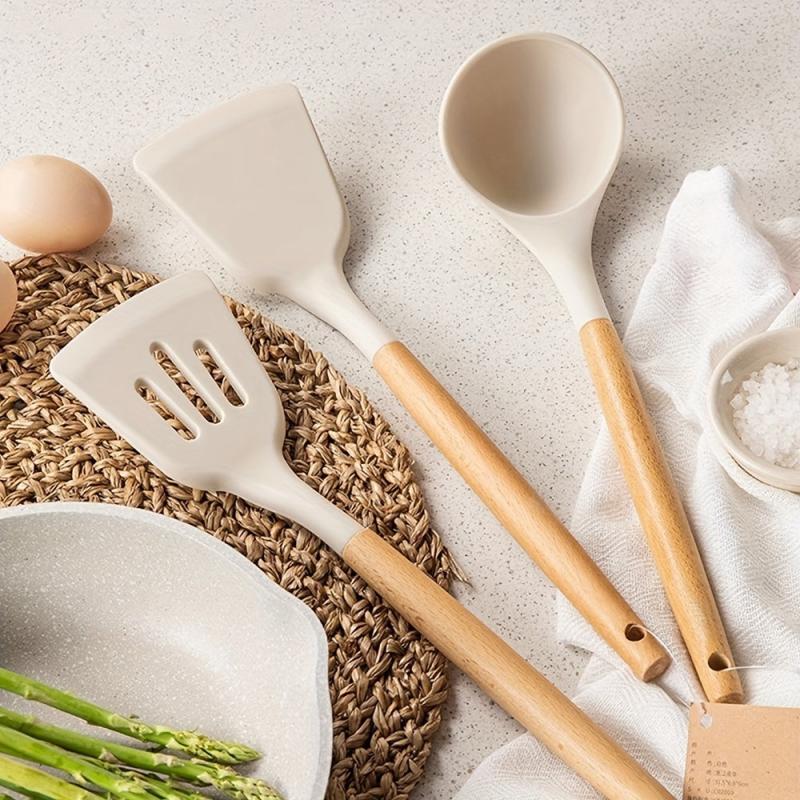 Silicone Spatula Soup Spoon Non-stick Pot Spatula Set Kitchen Cooking Tools