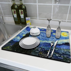 Diatom Mud Dish Drying Mat Kitchen Bathroom Sink Pad